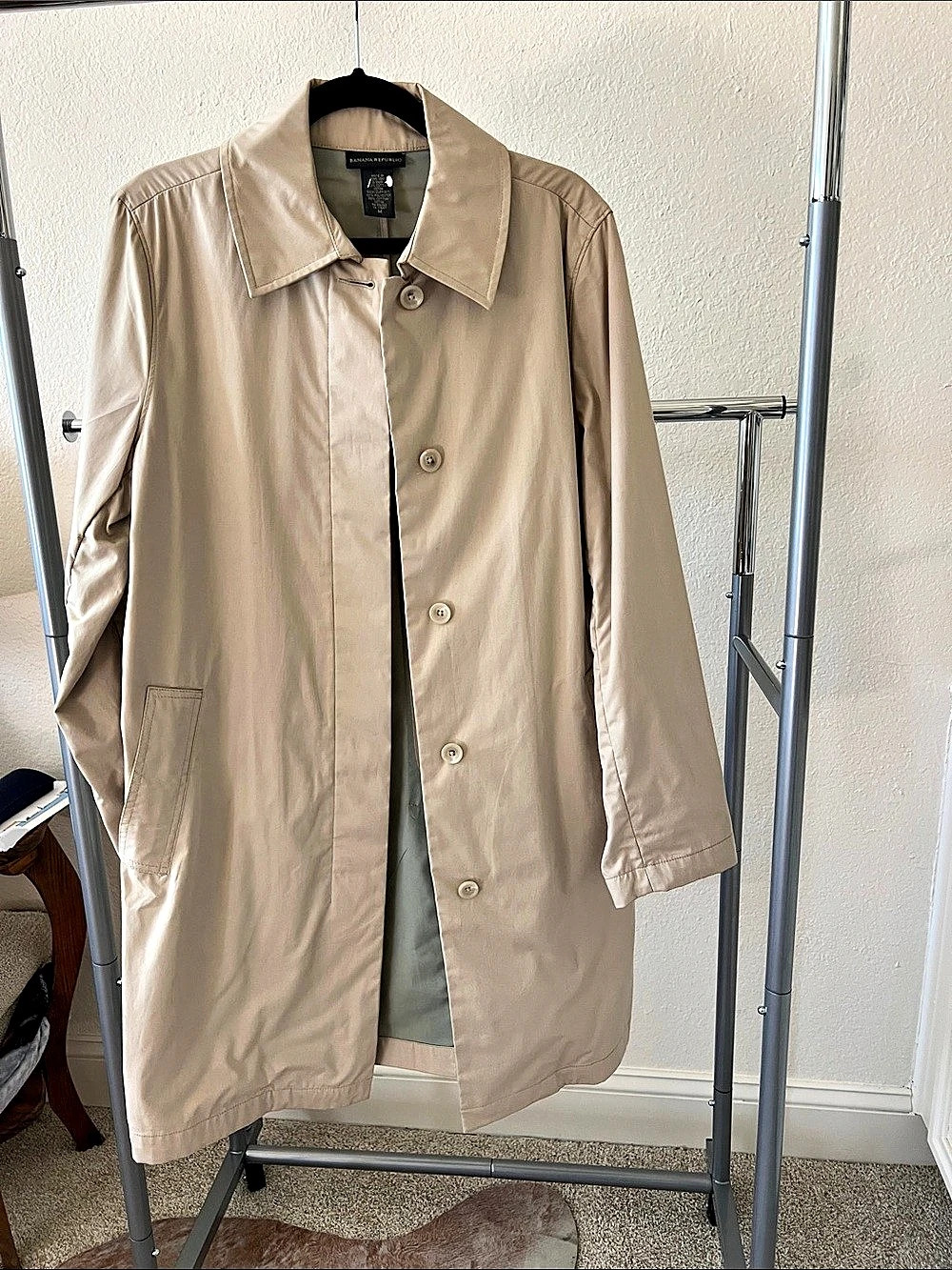 Banana Republic Women's Cotton Blend Trench Coat in Beige Size M